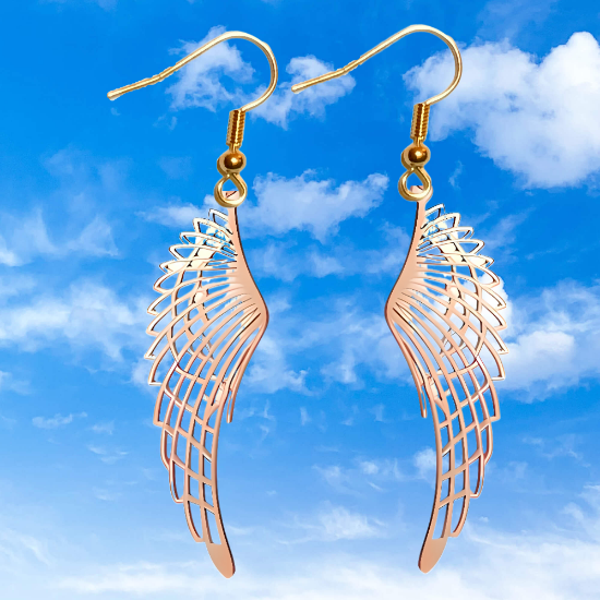 Imagen de Hermosas Alas de Angel Acero Inoxidable en Aretes o Dije-Collar+ de 9 modelos para Escoger x1-alas