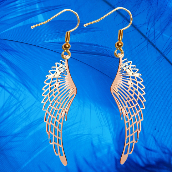 Imagen de Hermosas Alas de Angel Acero Inoxidable en Aretes o Dije-Collar+ de 9 modelos para Escoger x1-alas