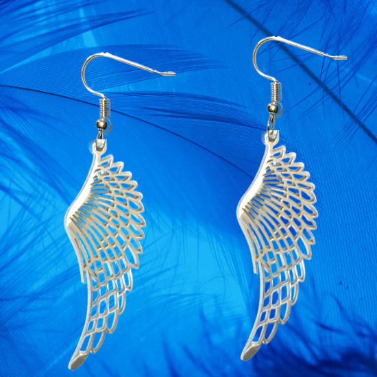 Imagen de Hermosas Alas de Angel Acero Inoxidable en Aretes o Dije-Collar+ de 9 modelos para Escoger x1-alas