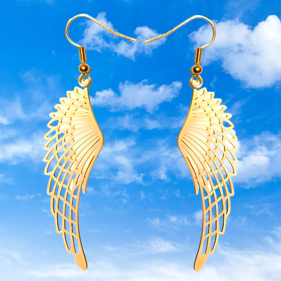 Imagen de Hermosas Alas de Angel Acero Inoxidable en Aretes o Dije-Collar+ de 9 modelos para Escoger x1-alas