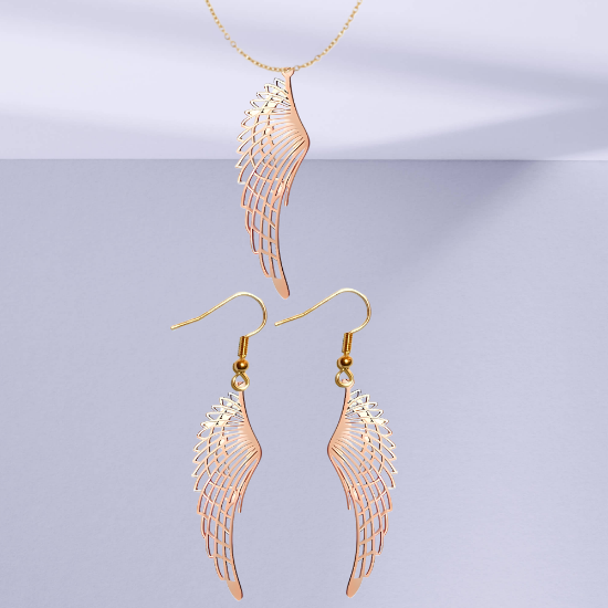 Imagen de Hermosas Alas de Angel Acero Inoxidable en Aretes o Dije-Collar+ de 9 modelos para Escoger x1-alas