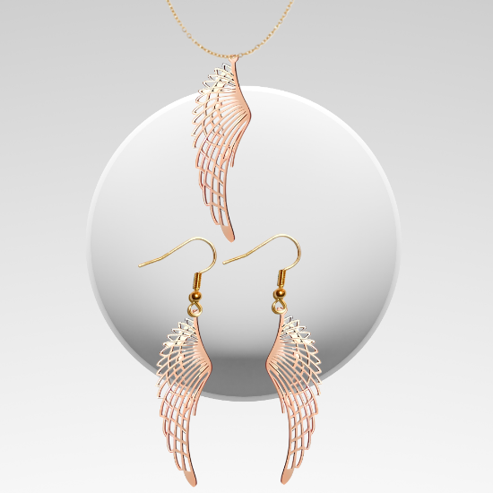 Imagen de Hermosas Alas de Angel Acero Inoxidable en Aretes o Dije-Collar+ de 9 modelos para Escoger x1-alas