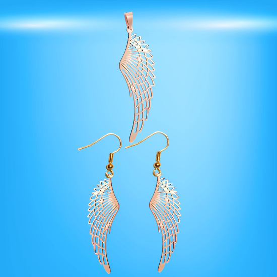Imagen de Hermosas Alas de Angel Acero Inoxidable en Aretes o Dije-Collar+ de 9 modelos para Escoger x1-alas