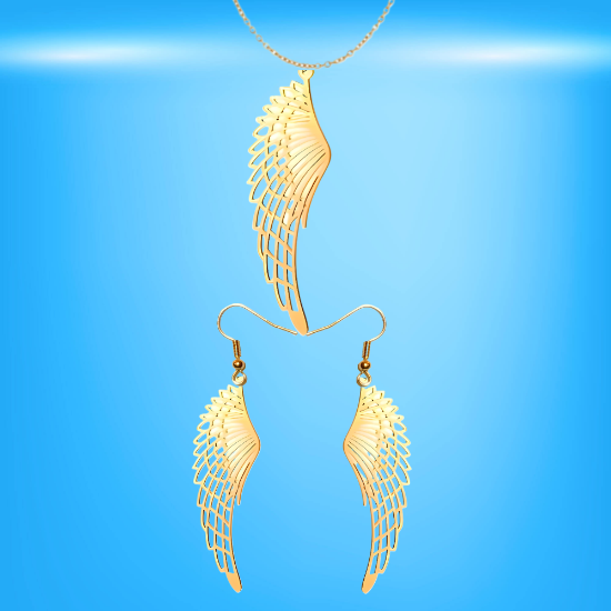 Imagen de Hermosas Alas de Angel Acero Inoxidable en Aretes o Dije-Collar+ de 9 modelos para Escoger x1-alas