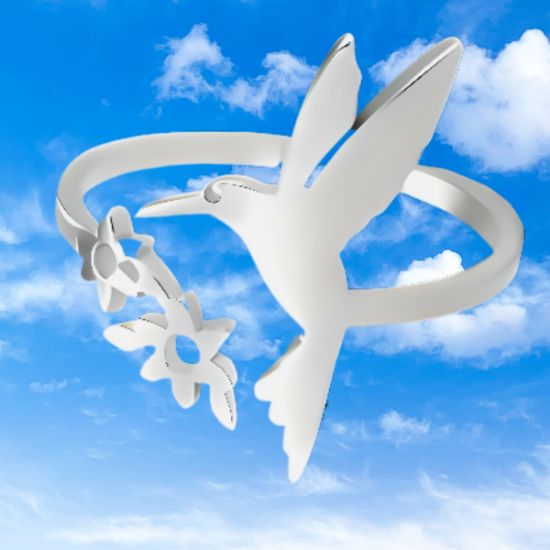 Imagen de  1 Anillo de Hermosisimo Colibrí  Acero Inoxidable Ajustable Alta Durabilidad+ 5 Modelos y Colores a Escoger X1ani-Lopi