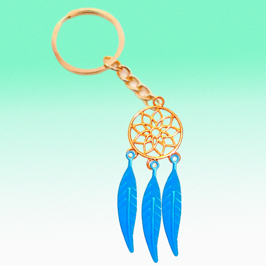 Imagen de 1 Par de Atrapasueños Color Dorado Alta Durabilidad en Llavero Color Dorado para Escoger CUPF&=X1-Lopi