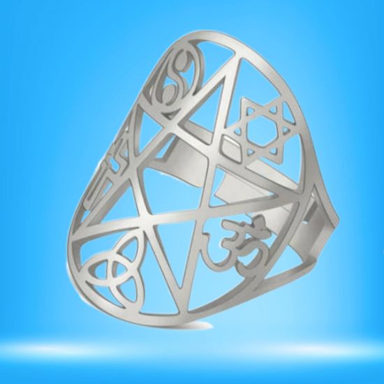 Imagen de +3 Modelos y Colores  Anillo de Acero Inoxidable con  6 Poderosísimos Símbolos  de Protección -AJUSTABLE x1ani-Lopi