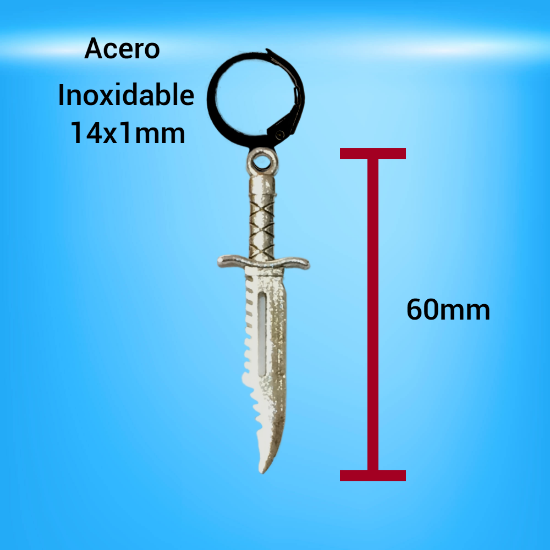 Imagen de 1 dije Espada o Lanza o Hacha o Flecha Larga en Arracadita Negra+ de 10 Modelos y Color para Escoger  x1-4