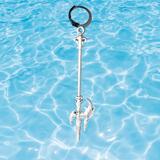 Imagen de 1 dije Espada o Lanza o Hacha o Flecha Larga en Arracadita Negra+ de 10 Modelos y Color para Escoger  x1-4