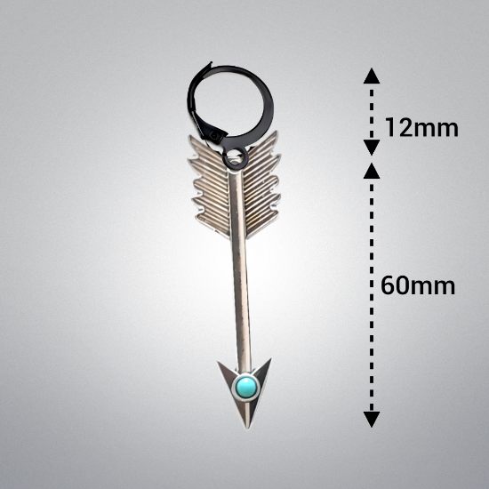 Imagen de 1 dije Espada o Lanza o Hacha o Flecha Larga en Arracadita Negra+ de 10 Modelos y Color para Escoger  x1-4