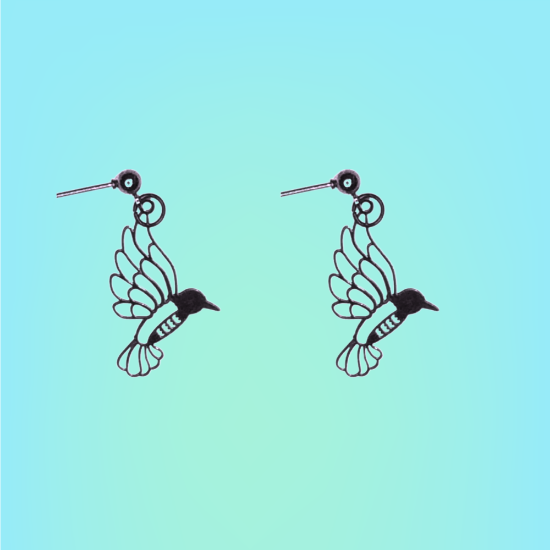 Imagen de 1 Par de Bonitos Colibries en Aretes Acero Alta Durabilidad +5 Modelos y Colores para Escoger x1-4colib