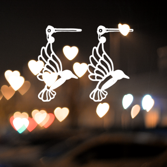 Imagen de 1 Par de Bonitos Colibries en Aretes Acero Alta Durabilidad +5 Modelos y Colores para Escoger x1-4colib