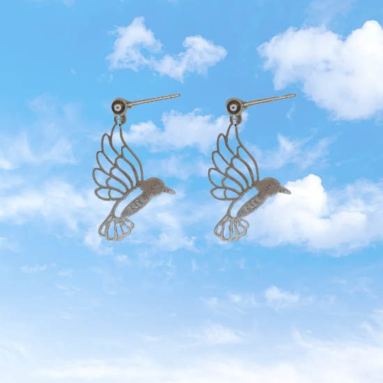 Imagen de 1 Par de Bonitos Colibries en Aretes Acero Alta Durabilidad +5 Modelos y Colores para Escoger x1-4colib