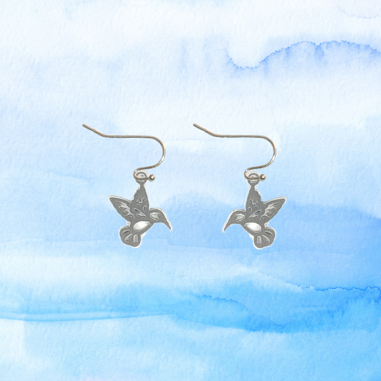 Imagen de 1 Par de Bonitos Colibries en Aretes Acero Alta Durabilidad +5 Modelos y Colores para Escoger x1-4colib