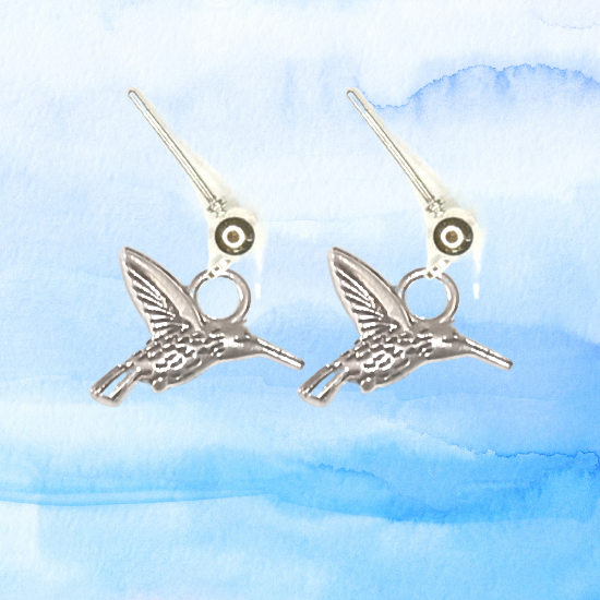 Imagen de 1 Par de Bonitos Colibries en Aretes Acero Alta Durabilidad +5 Modelos y Colores para Escoger x1-4colib