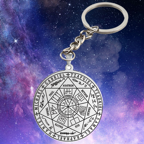 Imagen de 1 Llavero con 1 Dije Curado Intensionado de 1 Arcangel (Miguel o Gabriel o  Rafael, Etc.) 30x30mm en Alas de Angel 80x60 mm   Poderosisimo Talisman Protector En Collar + 9 ARCANGELES para Escoger X1-5