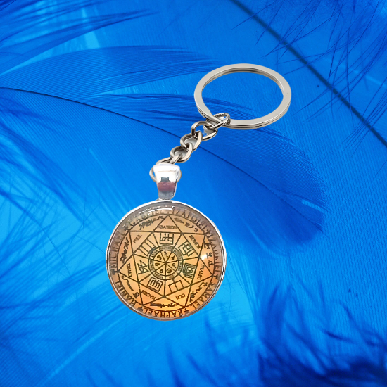 Imagen de 1 Llavero con 1 Dije Curado Intensionado de 1 Arcangel (Miguel o Gabriel o  Rafael, Etc.) 30x30mm en Alas de Angel 80x60 mm   Poderosisimo Talisman Protector En Collar + 9 ARCANGELES para Escoger X1-5