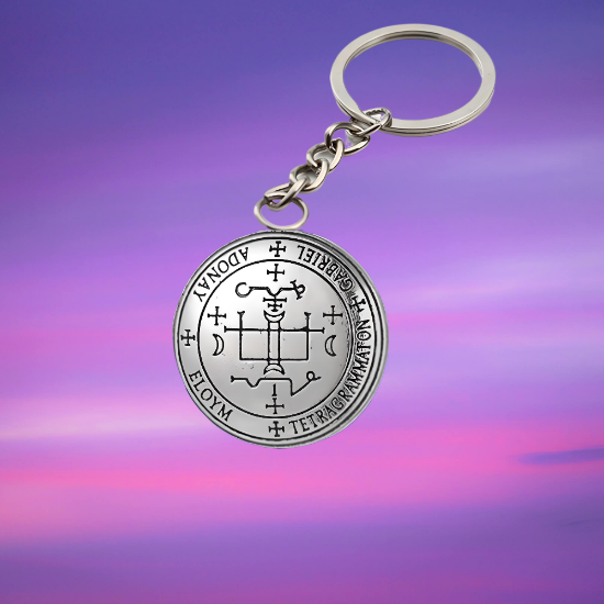 Imagen de 1 Llavero con 1 Dije Curado Intensionado de 1 Arcangel (Miguel o Gabriel o  Rafael, Etc.) 30x30mm en Alas de Angel 80x60 mm   Poderosisimo Talisman Protector En Collar + 9 ARCANGELES para Escoger X1-5