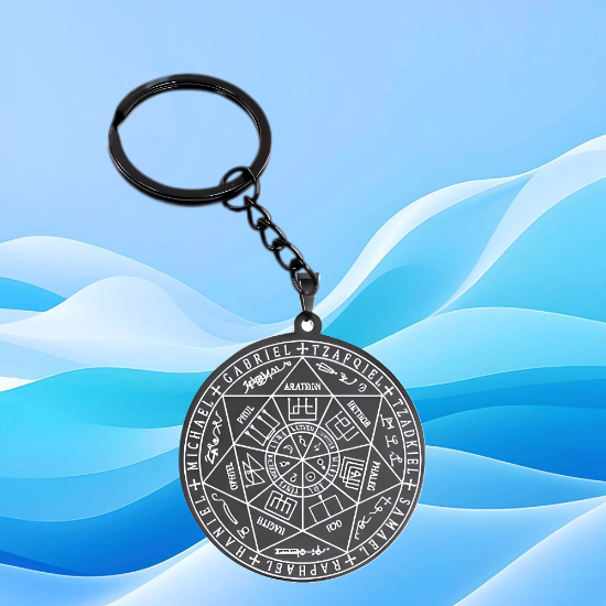 Imagen de 1 Llavero con 1 Dije Curado Intensionado de 1 Arcangel (Miguel o Gabriel o  Rafael, Etc.) 30x30mm en Alas de Angel 80x60 mm   Poderosisimo Talisman Protector En Collar + 9 ARCANGELES para Escoger X1-5