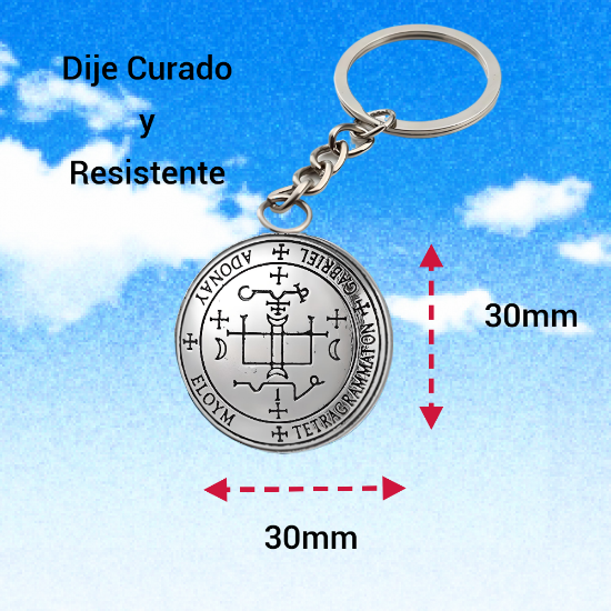 Imagen de 1 Llavero con 1 Dije Curado Intensionado de 1 Arcangel (Miguel o Gabriel o  Rafael, Etc.) 30x30mm en Alas de Angel 80x60 mm   Poderosisimo Talisman Protector En Collar + 9 ARCANGELES para Escoger X1-5
