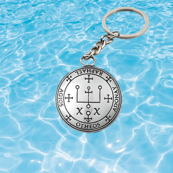 Imagen de 1 Llavero con 1 Dije Curado Intensionado de 1 Arcangel (Miguel o Gabriel o  Rafael, Etc.) 30x30mm en Alas de Angel 80x60 mm   Poderosisimo Talisman Protector En Collar + 9 ARCANGELES para Escoger X1-5