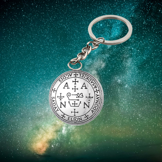 Imagen de 1 Llavero con 1 Dije Curado Intensionado de 1 Arcangel (Miguel o Gabriel o  Rafael, Etc.) 30x30mm en Alas de Angel 80x60 mm   Poderosisimo Talisman Protector En Collar + 9 ARCANGELES para Escoger X1-5
