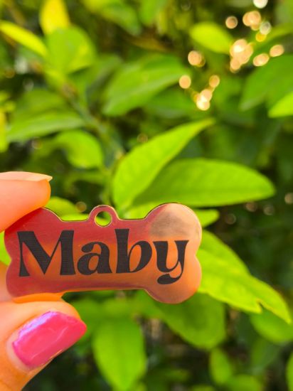 Imagen de PLACA DE IDENTIFICACION ACERO INOXIDABLE HUESO MEDIANO 