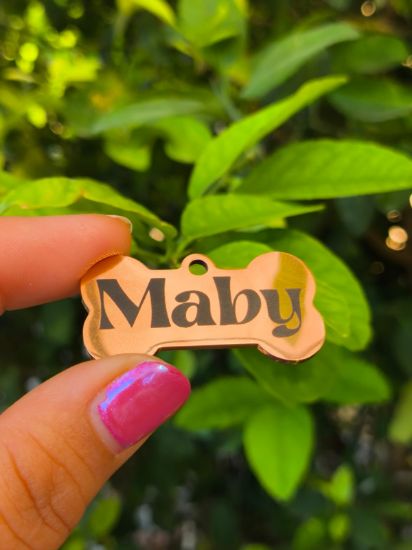 Imagen de PLACA DE IDENTIFICACION ACERO INOXIDABLE HUESO MEDIANO 