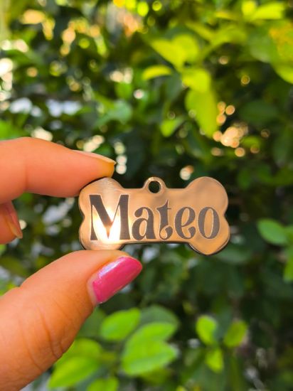 Imagen de PLACA DE IDENTIFICACION ACERO INOXIDABLE HUESO MEDIANO 