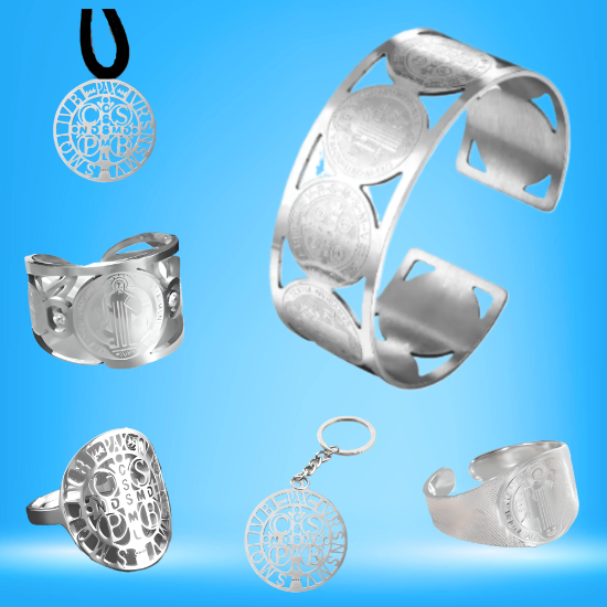 Imagen de Poderoso Talisman Amuleto de Protección Cruz de San Benito Brazalete o Dije o Anillo - x1-6