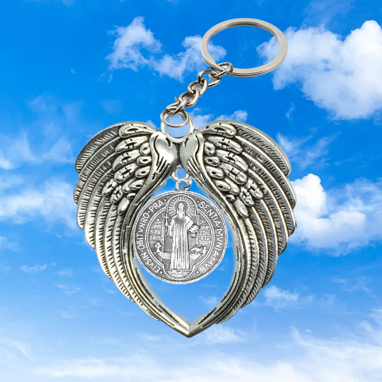 Imagen de Poderoso Talisman Amuleto de Protección INTENSIONADO de San Benito Collar o Llavero o Espanta Espiritus En Alas de Angel +4 Modelos A Escoger x1-6