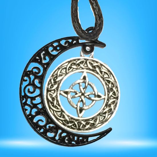 Imagen de Dije Nudo de bruja  Curado en luna Para Escoger 41x31 cmm Collar  45+5cm-Collar AJUSTABLE x1-NB