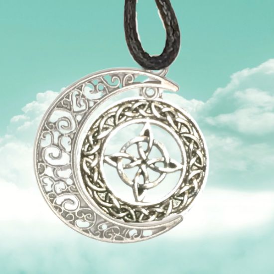 Imagen de Dije Nudo de bruja  Curado en luna Para Escoger 41x31 cmm Collar  45+5cm-Collar AJUSTABLE x1-NB