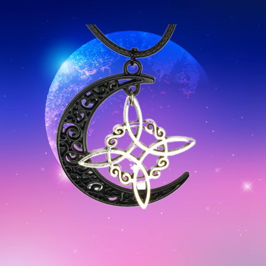 Imagen de Dije Nudo de bruja  Curado en luna Para Escoger 41x31 cmm Collar  45+5cm-Collar AJUSTABLE x1-NB