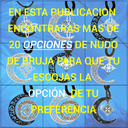 Imagen de Dije Nudo de bruja  Curado en luna Para Escoger 41x31 cmm Collar  45+5cm-Collar AJUSTABLE x1-NB