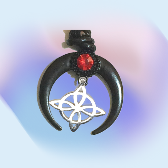 Imagen de Dije Nudo de bruja  Curado en luna Para Escoger 41x31 cmm Collar  45+5cm-Collar AJUSTABLE x1-NB