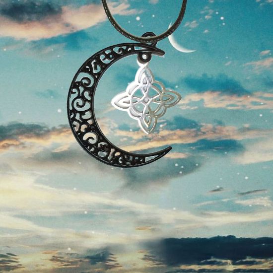 Imagen de Dije Nudo de bruja  Curado en luna Para Escoger 41x31 cmm Collar  45+5cm-Collar AJUSTABLE x1-NB