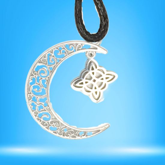 Imagen de Dije Nudo de bruja  Curado en luna Para Escoger 41x31 cmm Collar  45+5cm-Collar AJUSTABLE x1-NB