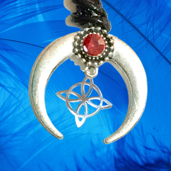 Imagen de Dije Nudo de bruja  Curado en luna Para Escoger 41x31 cmm Collar  45+5cm-Collar AJUSTABLE x1-NB