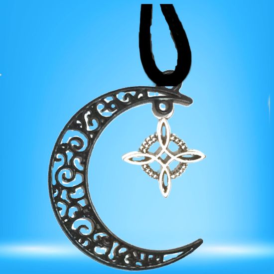 Imagen de Dije Nudo de bruja  Curado en luna Para Escoger 41x31 cmm Collar  45+5cm-Collar AJUSTABLE x1-NB