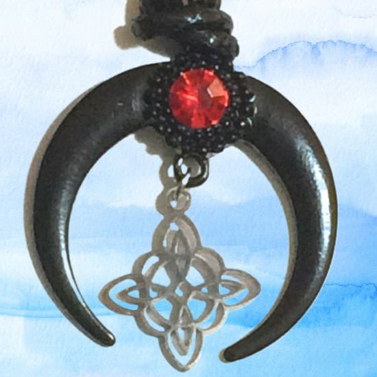 Imagen de Dije Nudo de bruja  Curado en luna Para Escoger 41x31 cmm Collar  45+5cm-Collar AJUSTABLE x1-NB