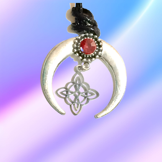 Imagen de Dije Nudo de bruja  Curado en luna Para Escoger 41x31 cmm Collar  45+5cm-Collar AJUSTABLE x1-NB