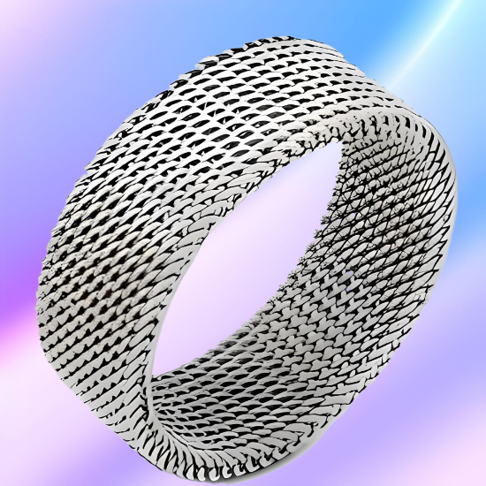 Imagen de 1 anillo Unisex acero inoxidable malla flexible ajustable al dedo -+ 3 colores y 7 tallas para escoger Alta Durabilidad x1-ani