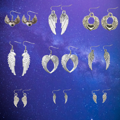Imagen de Hermosas Alas de angel en 1 Par de Aretes+ de 10 Modelos para Escoger x1-7