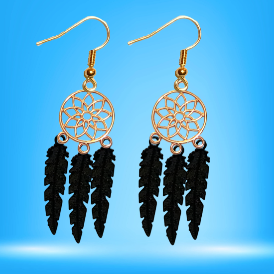 Imagen de + de 10 Modelos y Combinaciones de Colores de 1 Par de Atrapasueños Color DORADO Alta Durabilidad en Aretes Acero Inoxidable para Escoger x1-8