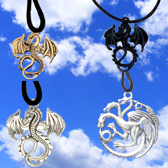 Imagen de 1 Collar con 1 Dije de Dragon Vikingo + de 3 Modelos para Escoger x1-10