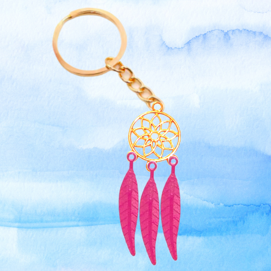 Imagen de 1 Par de Atrapasueños Color Dorado Alta Durabilidad en Llavero Color Dorado para Escoger x1-ani