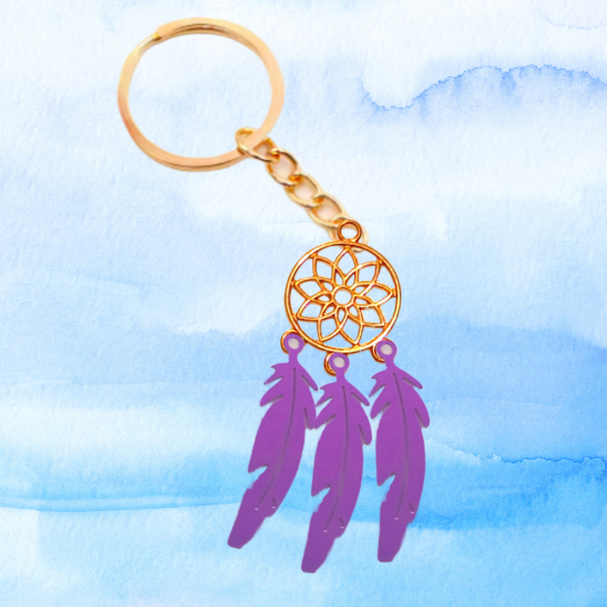 Imagen de 1 Par de Atrapasueños Color Dorado Alta Durabilidad en Llavero Color Dorado para Escoger x1-ani