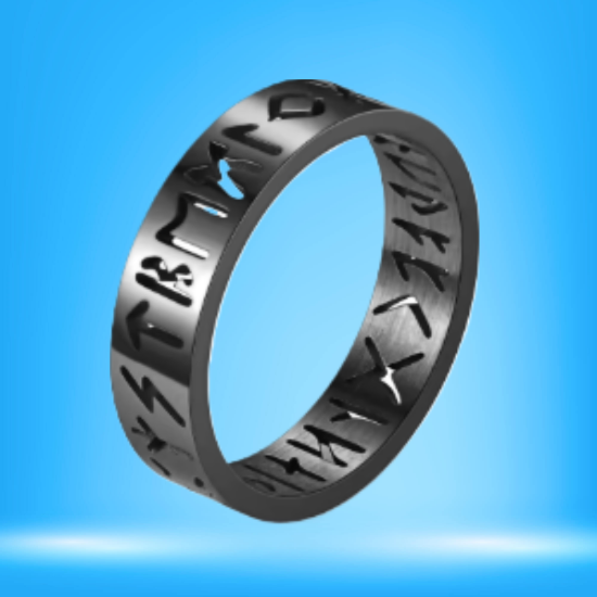 Imagen de 1 Anillo Runas Vikingas Acero Inoxidable A Escoger 2 Colores en 7 Tallas Alta Durabilidad x1-113