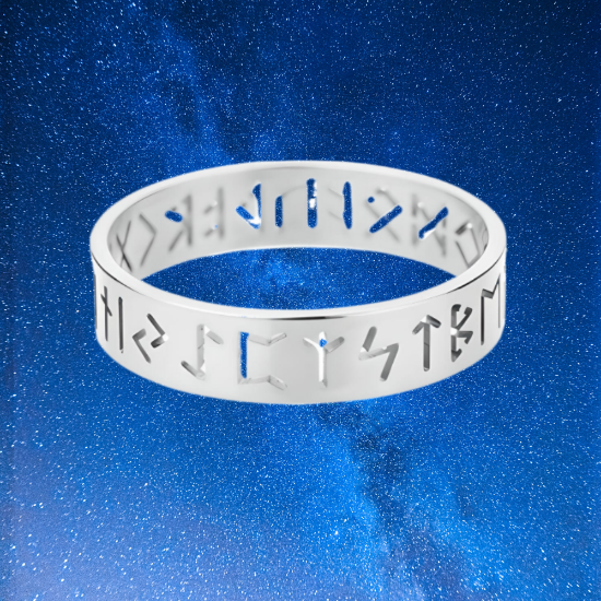 Imagen de 1 Anillo Runas Vikingas Acero Inoxidable A Escoger 2 Colores en 7 Tallas Alta Durabilidad x1-113